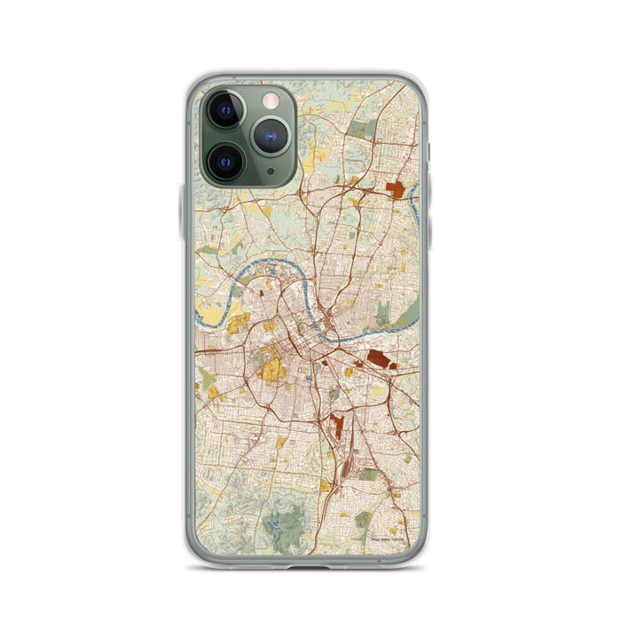 Custom Nashville Tennessee Map Phone Case in Woodblock