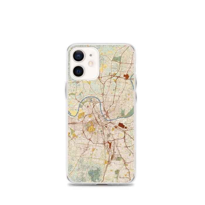 Custom Nashville Tennessee Map iPhone 12 mini Phone Case in Woodblock