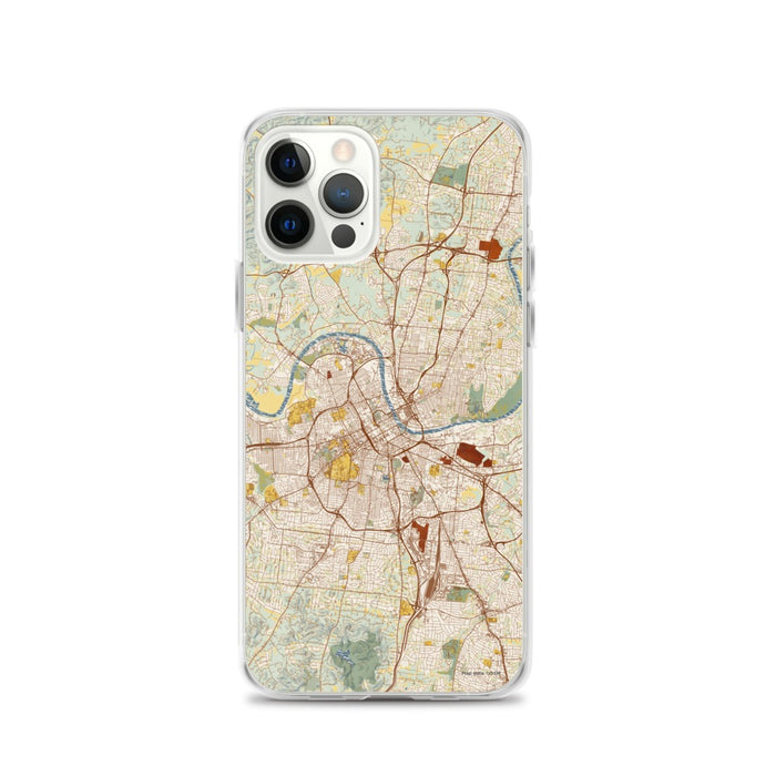 Custom Nashville Tennessee Map iPhone 12 Pro Phone Case in Woodblock