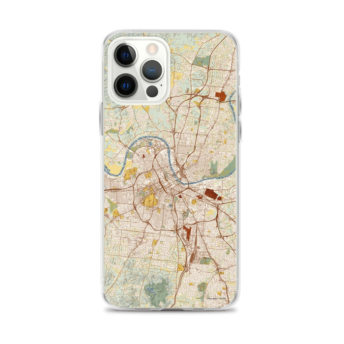 Custom Nashville Tennessee Map iPhone 12 Pro Max Phone Case in Woodblock