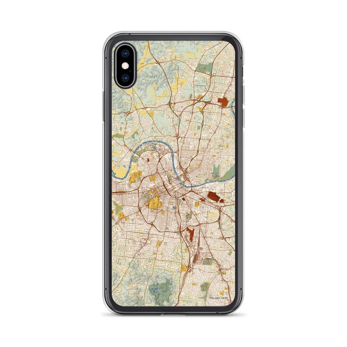 Custom Nashville Tennessee Map Phone Case in Woodblock