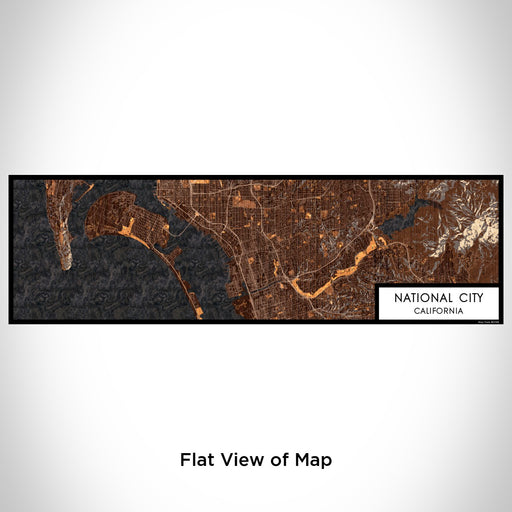 Flat View of Map Custom National City California Map Enamel Mug in Ember