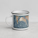 Left View Custom National City California Map Enamel Mug in Woodblock