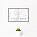 12x18 Naugatuck Connecticut Map Print Landscape Orientation in Classic Style With Small Cactus Plant in White Planter
