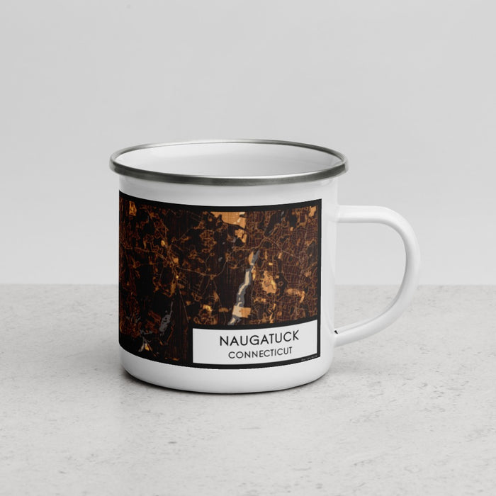 Right View Custom Naugatuck Connecticut Map Enamel Mug in Ember