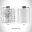 Rendered View of Naugatuck Connecticut Map Engraving on 6oz Stainless Steel Flask in White