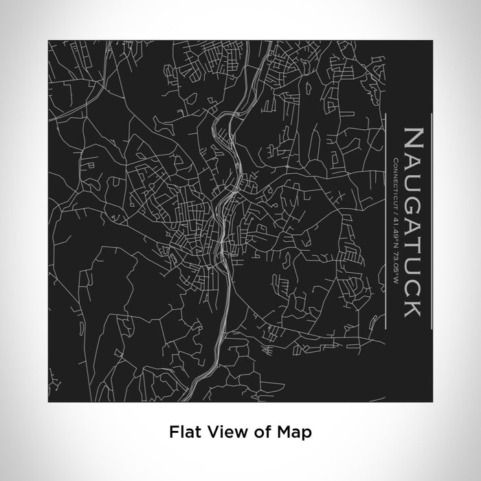 Rendered View of Naugatuck Connecticut Map Engraving on 17oz Stainless Steel Insulated Tumbler in Black