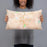 Person holding 20x12 Custom Naugatuck Connecticut Map Throw Pillow in Watercolor