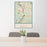 24x36 Naugatuck Connecticut Map Print Portrait Orientation in Woodblock Style Behind 2 Chairs Table and Potted Plant