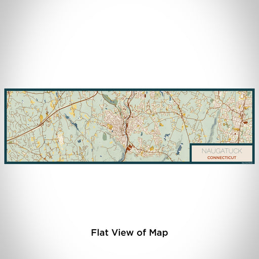 Flat View of Map Custom Naugatuck Connecticut Map Enamel Mug in Woodblock