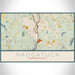 Naugatuck Connecticut Map Print Landscape Orientation in Woodblock Style With Shaded Background