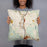 Person holding 18x18 Custom Naugatuck Connecticut Map Throw Pillow in Woodblock