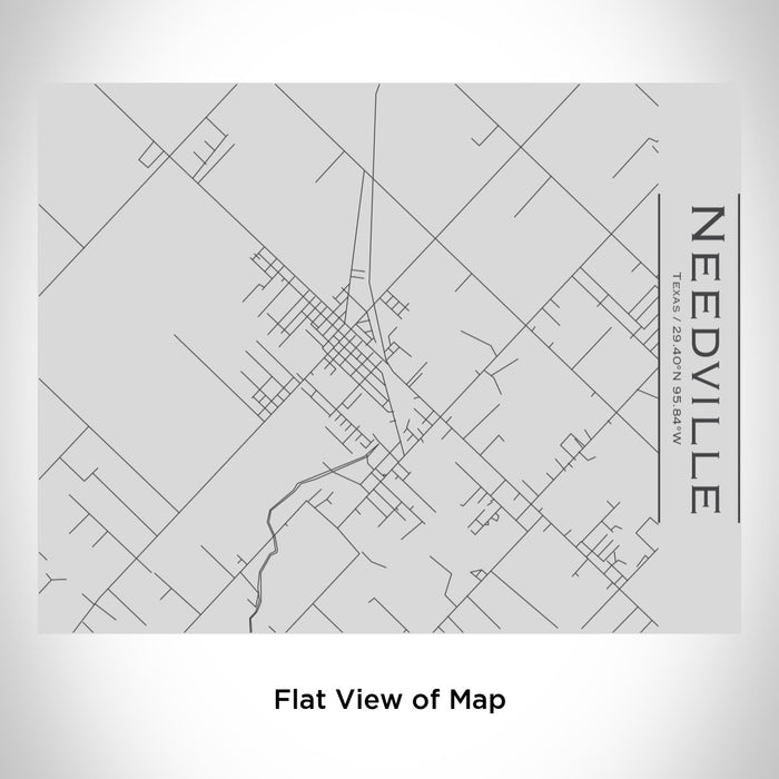 Rendered View of Needville Texas Map Engraving on 20oz Stainless Steel Insulated Bottle with Bamboo Top