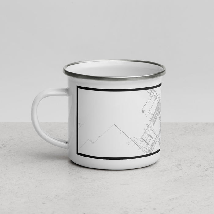 Left View Custom Needville Texas Map Enamel Mug in Classic