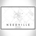 Needville Texas Map Print Landscape Orientation in Classic Style With Shaded Background