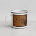 Left View Custom Needville Texas Map Enamel Mug in Ember