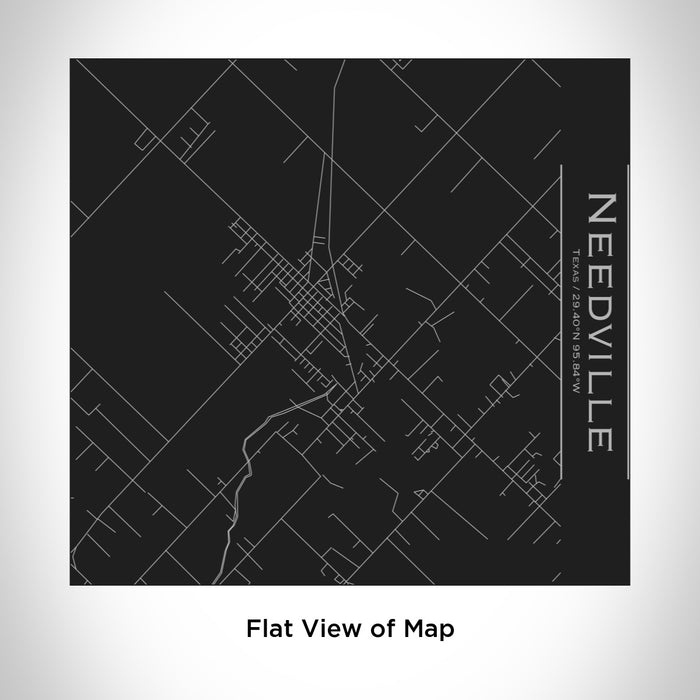 Rendered View of Needville Texas Map Engraving on 17oz Stainless Steel Insulated Tumbler in Black