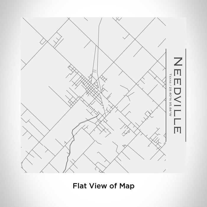 Rendered View of Needville Texas Map Engraving on 17oz Stainless Steel Insulated Tumbler in White