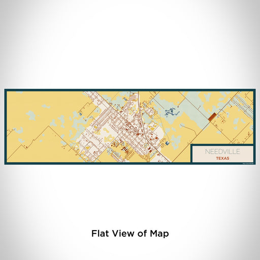Flat View of Map Custom Needville Texas Map Enamel Mug in Woodblock