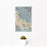 12x18 Newark California Map Print Portrait Orientation in Afternoon Style With Small Cactus Plant in White Planter