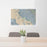 24x36 Newark California Map Print Lanscape Orientation in Afternoon Style Behind 2 Chairs Table and Potted Plant