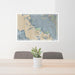 24x36 Newark California Map Print Lanscape Orientation in Afternoon Style Behind 2 Chairs Table and Potted Plant