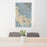 24x36 Newark California Map Print Portrait Orientation in Afternoon Style Behind 2 Chairs Table and Potted Plant