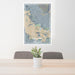 24x36 Newark California Map Print Portrait Orientation in Afternoon Style Behind 2 Chairs Table and Potted Plant