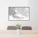 24x36 Newark California Map Print Lanscape Orientation in Classic Style Behind 2 Chairs Table and Potted Plant