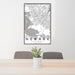 24x36 Newark California Map Print Portrait Orientation in Classic Style Behind 2 Chairs Table and Potted Plant