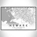 Newark California Map Print Landscape Orientation in Classic Style With Shaded Background