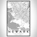 Newark California Map Print Portrait Orientation in Classic Style With Shaded Background