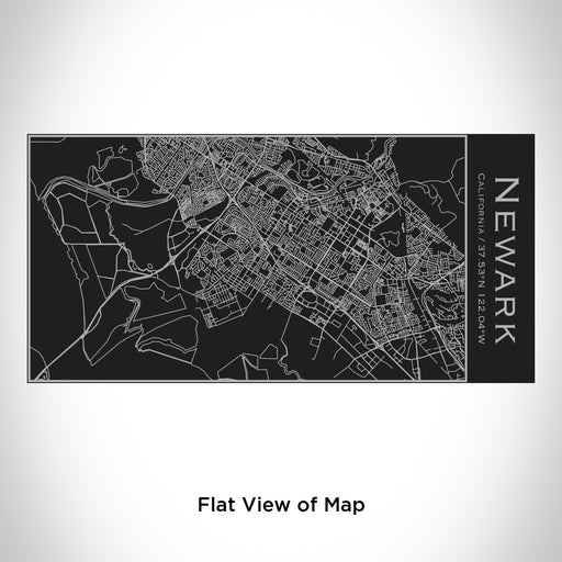 Rendered View of Newark California Map Engraving on 17oz Stainless Steel Insulated Cola Bottle in Black