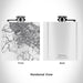 Rendered View of Newark California Map Engraving on 6oz Stainless Steel Flask in White