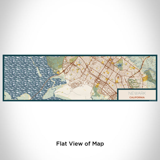 Flat View of Map Custom Newark California Map Enamel Mug in Woodblock