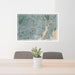 24x36 Newark New Jersey Map Print Lanscape Orientation in Afternoon Style Behind 2 Chairs Table and Potted Plant