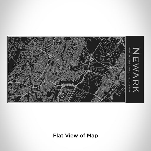 Rendered View of Newark New Jersey Map Engraving on 17oz Stainless Steel Insulated Cola Bottle in Black