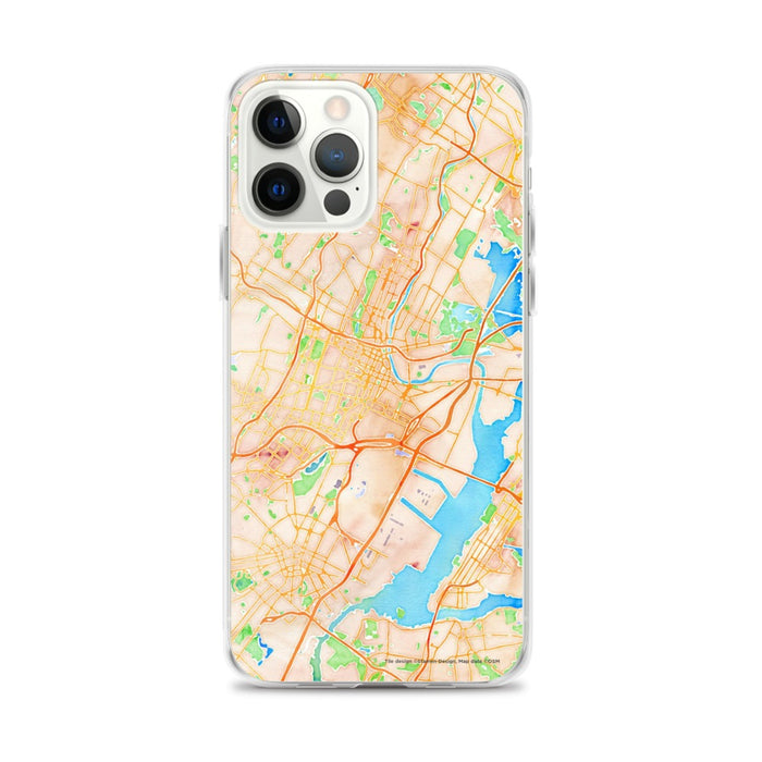 Custom Newark New Jersey Map iPhone 12 Pro Max Phone Case in Watercolor