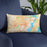 Custom Newark New Jersey Map Throw Pillow in Watercolor on Blue Colored Chair