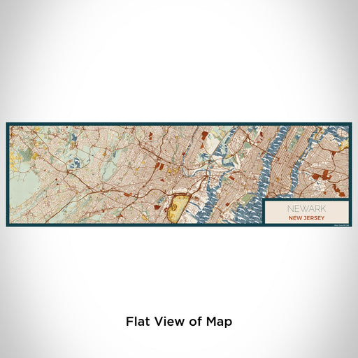 Flat View of Map Custom Newark New Jersey Map Enamel Mug in Woodblock