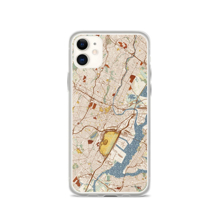 Custom Newark New Jersey Map Phone Case in Woodblock