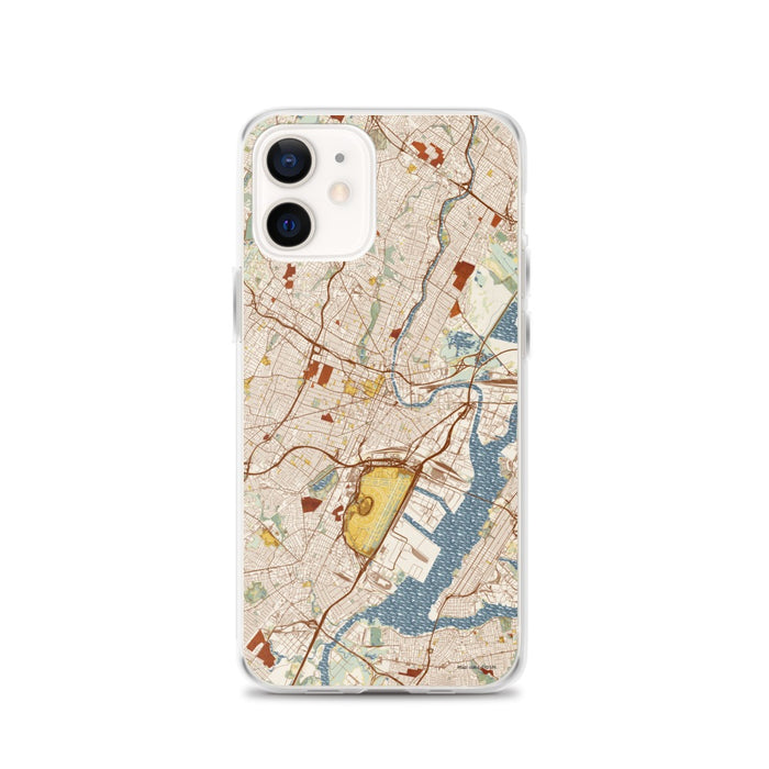 Custom Newark New Jersey Map iPhone 12 Phone Case in Woodblock