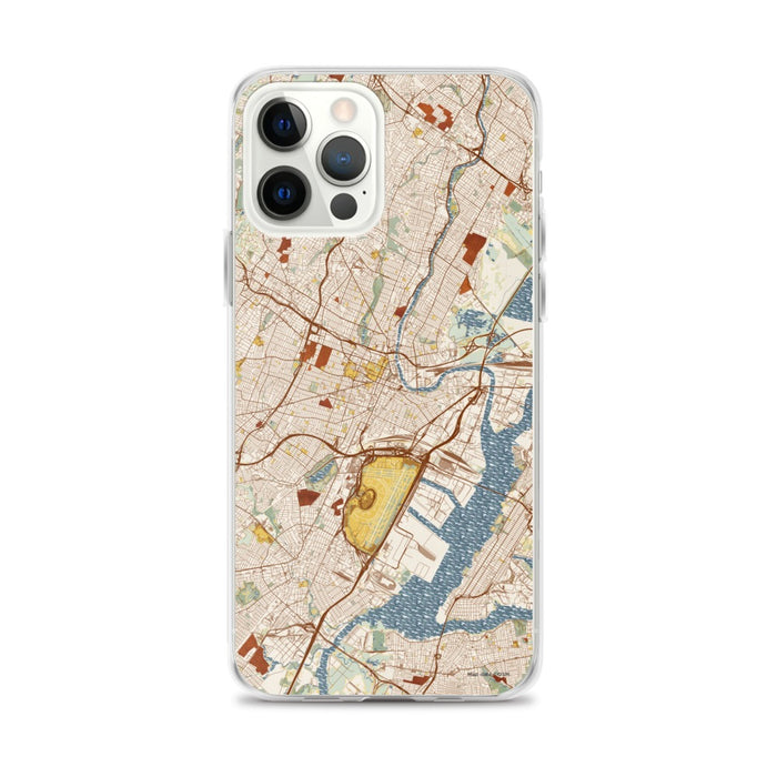 Custom Newark New Jersey Map iPhone 12 Pro Max Phone Case in Woodblock