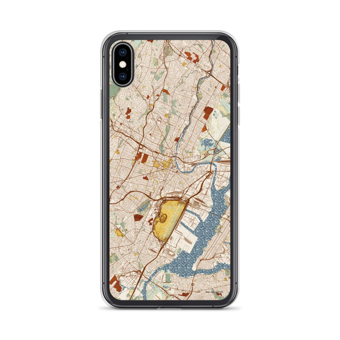 Custom Newark New Jersey Map Phone Case in Woodblock