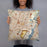 Person holding 18x18 Custom Newark New Jersey Map Throw Pillow in Woodblock