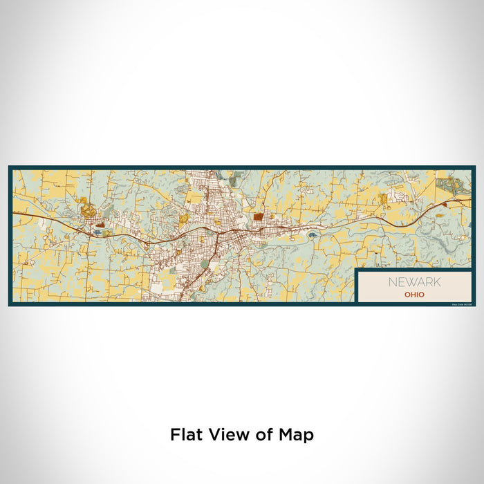 Flat View of Map Custom Newark Ohio Map Enamel Mug in Woodblock