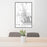 24x36 New Bedford Massachusetts Map Print Portrait Orientation in Classic Style Behind 2 Chairs Table and Potted Plant