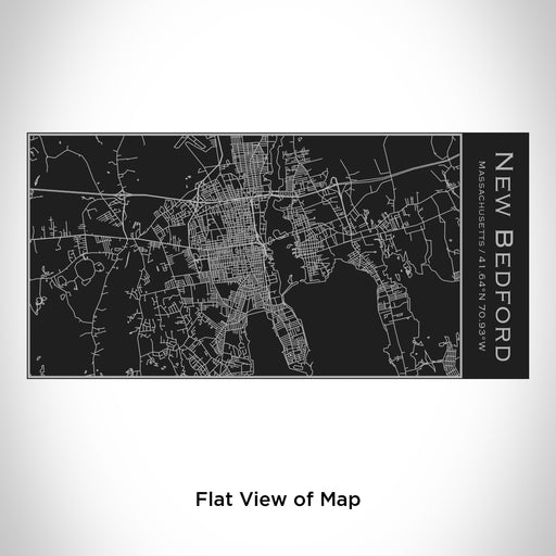 Rendered View of New Bedford Massachusetts Map Engraving on 17oz Stainless Steel Insulated Cola Bottle in Black