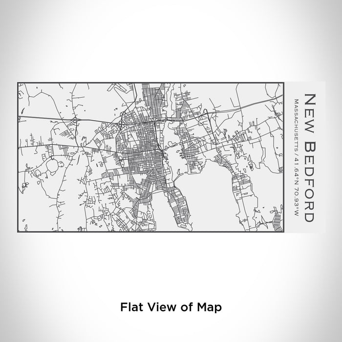 Rendered View of New Bedford Massachusetts Map Engraving on 17oz Stainless Steel Insulated Cola Bottle in White
