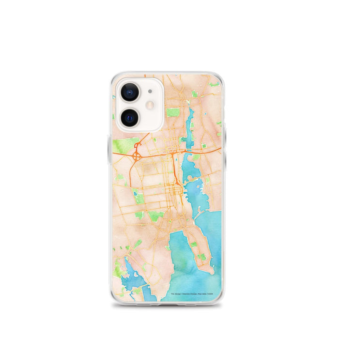 Custom New Bedford Massachusetts Map iPhone 12 mini Phone Case in Watercolor